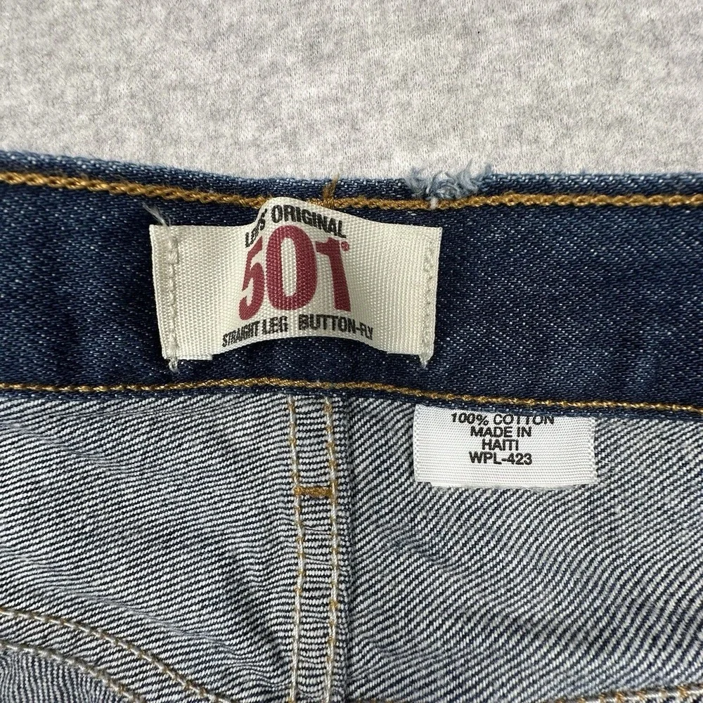 Levis Original 501 Jeans Mens‎ 40x29 Button Fly Blue Denim Straight Leg Y2K 2009